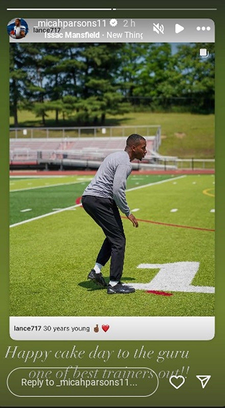 Micah Parsons hails 'Guru' Lance Deane as Cowboys LB's trainer turns '30 years young'/@_micahparsons11